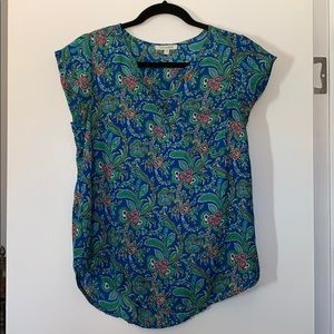 Blue & Green Blouse